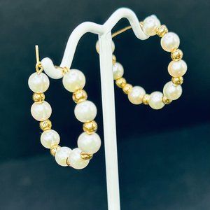 Pearls and Gold Earrings